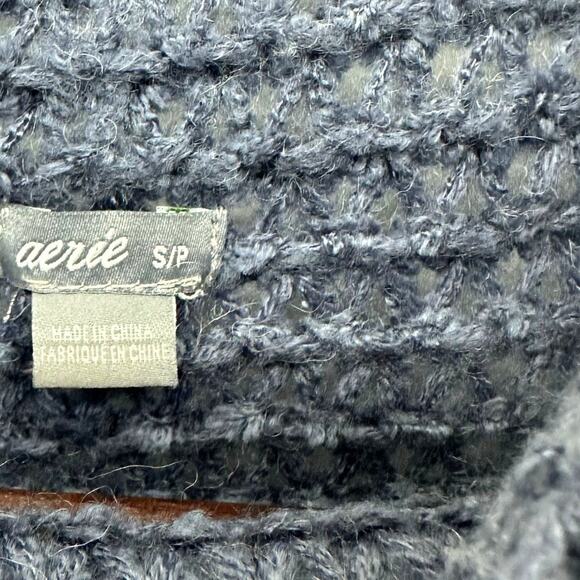 Aerie Cowl Neck Sweater Small Blue Cozy Casual Oversized Normcore Basic Boho - Picture 4 of 4